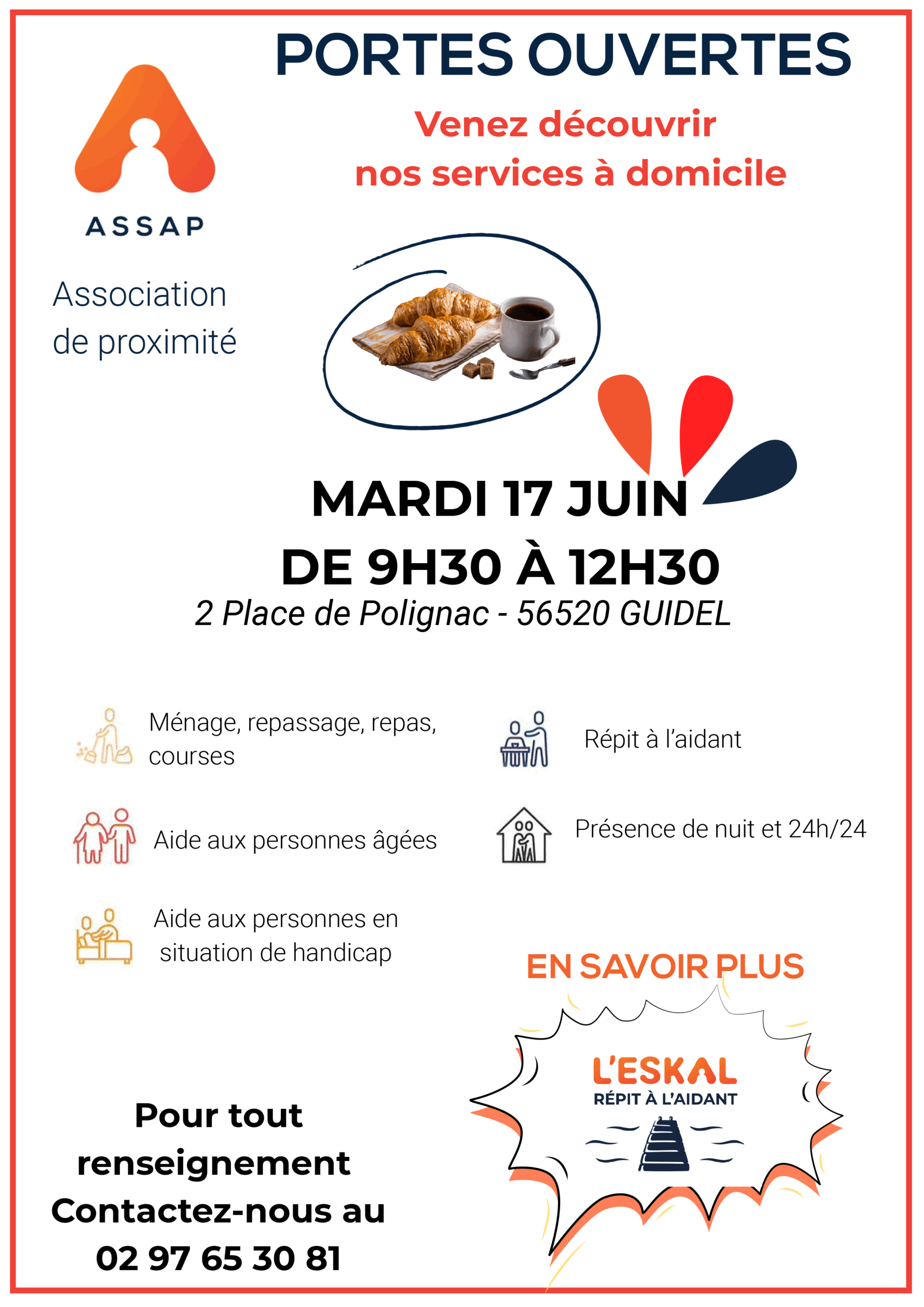Lire la suite à propos de l’article Portes ouvertes mardi 17 juin – Guidel
